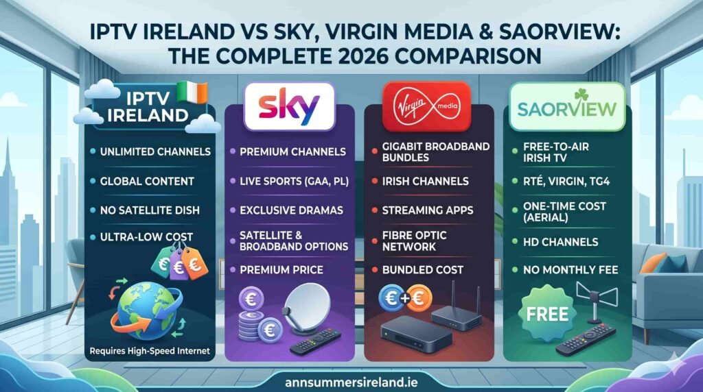 IPTV Ireland vs Sky and Virgin Media compared for 2026